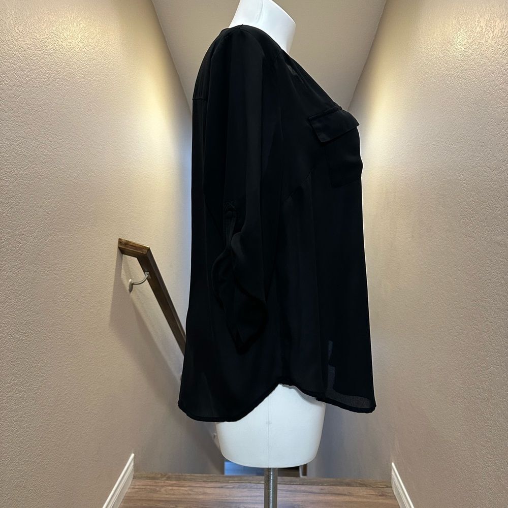 Torrid 2 Plus Woman’s Semi Sheer Black Blouse - Picture 3 of 6
